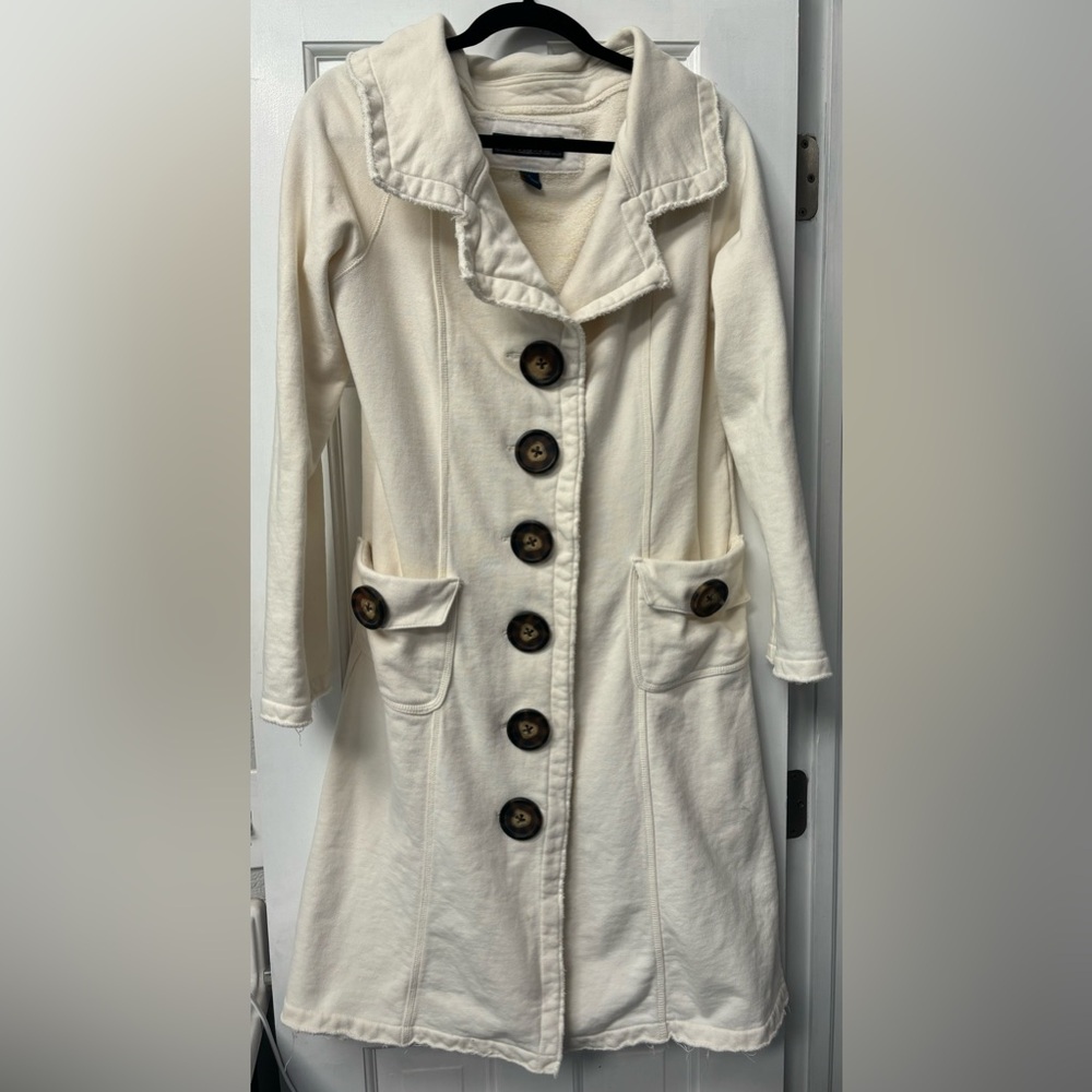 Millard Fillmore long cotton button-front coat
